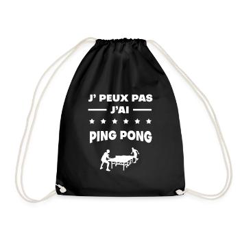 Je peux pas j'ai ping pong cadeau ping pong - Sac de sport léger - noir - Devant