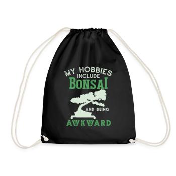 My Hobbis Include Bonsai - Drawstring Bag - black - Front