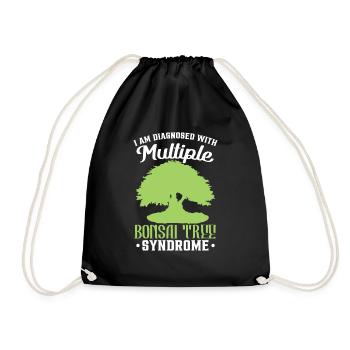 Japanese Bonsai Tree Funny - Drawstring Bag - black - Front