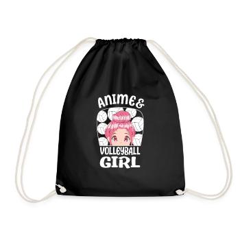 Anime & Volleyball Girls Gift Idea - Turnbeutel - Schwarz - Vorne
