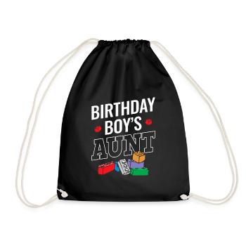 Blocs de construction de la tante du garçon d’anniversaire - Sac de sport léger - noir - Devant