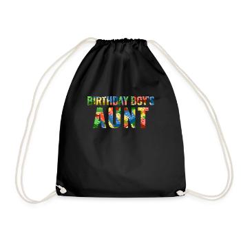 Building blocks of the birthday boy's aunt - Drawstring Bag - black - Front