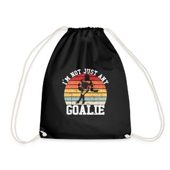 Lacrosse Torwart Lacrosse Spieler - Turnbeutel - Schwarz - Vorne