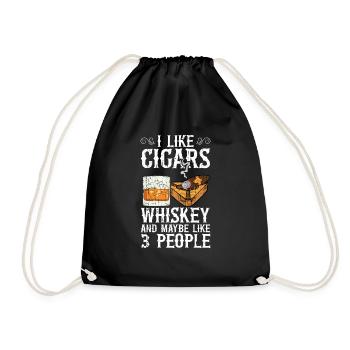 Cigar cigarette smokers - Drawstring Bag - black - Front