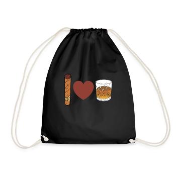 Cigar cigarette smokers - Drawstring Bag - black - Front