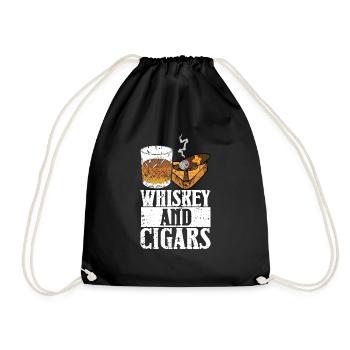 Cigar cigarette smokers - Drawstring Bag - black - Front