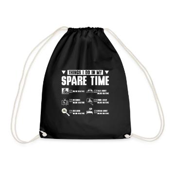 Things I do in my spare time rollerblade - Drawstring Bag - black - Front