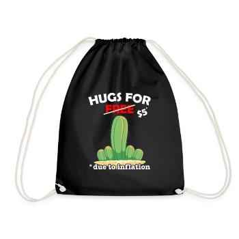 Fucktus cactus valentine costume Hugs For Free - Turnbeutel - Schwarz - Vorne
