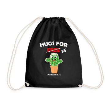 Funny cute cactus valentine costume Hugs For Free - Turnbeutel - Schwarz - Vorne