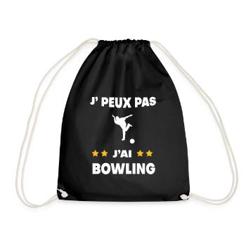 Je peux pas j'ai bowling cadeau bouliste - Sac de sport léger - noir - Devant