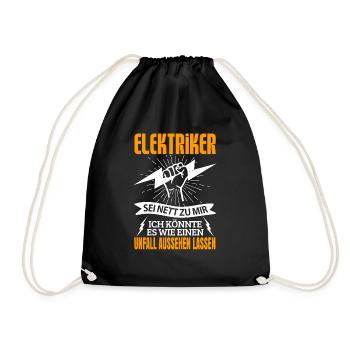 Elektriker Spüche Elektroniker Elektrotechniker - Turnbeutel - Schwarz - Vorne