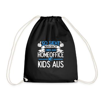 Eltern Homeoffice Arbeit Kinder Nerven Spruch Best - Turnbeutel - Schwarz - Vorne