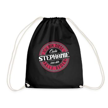 Stephanie Geschenkidee Geschenk Geburtstag - Turnbeutel - Schwarz - Vorne