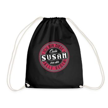 Susan Geschenkidee Geschenk Geburtstag - Turnbeutel - Schwarz - Vorne