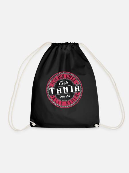 Tanja Geschenkidee Geschenk Geburtstag - Turnbeutel - Schwarz