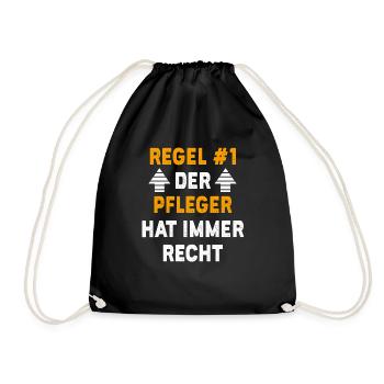 Pfleger Geschenk Geburtstag Spruch - Turnbeutel - Schwarz - Vorne