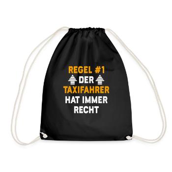 Taxifahrer Geschenk Geburtstag Spruch - Turnbeutel - Schwarz - Vorne