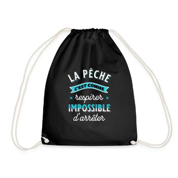 Pêche Cadeau pour Pêcheur Sport Citation Humour - Sac de sport léger - noir - Devant