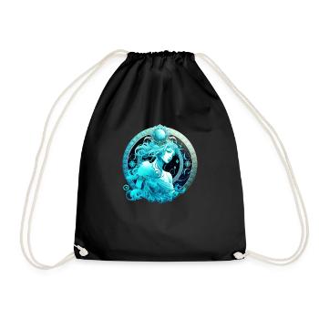Wear Your Astrology Zodiac Sign with Pride: Aquari - Drawstring Bag - black - Front