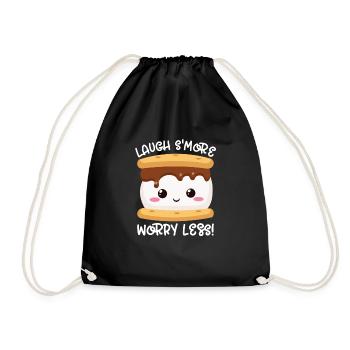 Marshmallow S'more - Drawstring Bag - black - Front