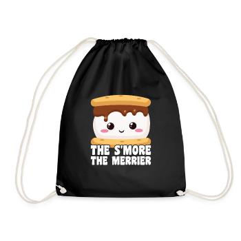 Marshmallow S'more - Drawstring Bag - black - Front