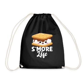 Marshmallow S'more - Drawstring Bag - black - Front