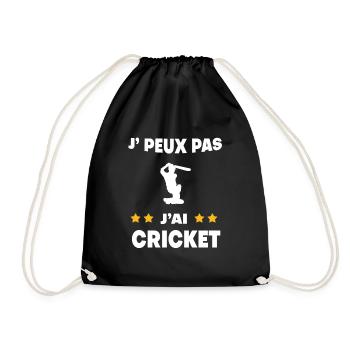 Je peux pas j'ai cricket cadeau batteur - Sac de sport léger - noir - Devant