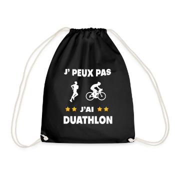 Je peux pas j'ai duathlon cadeau duathlète - Sac de sport léger - noir - Devant