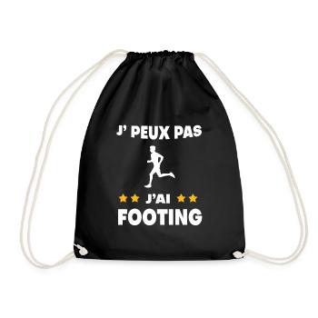 Je peux pas j'ai footing cadeau coureur - Sac de sport léger - noir - Devant
