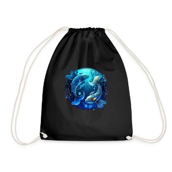 Portez votre signe du zodiaque astrologique avec fierté: Poissons - Sac de sport léger - noir - Devant
