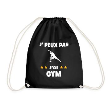 Je peux pas j'ai gym cadeau gymnaste - Sac de sport léger - noir - Devant