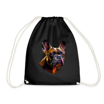 French Bulldog Frenchie Französische Bulldogge - Drawstring Bag - black - Front