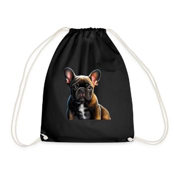 French Bulldog Frenchie Französische Bulldogge - Drawstring Bag - black - Front