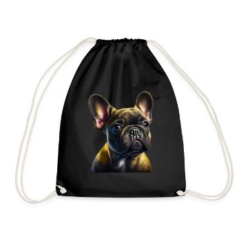 French Bulldog Frenchie Französische Bulldogge - Drawstring Bag - black - Front