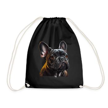 French Bulldog Frenchie Französische Bulldogge - Drawstring Bag - black - Front