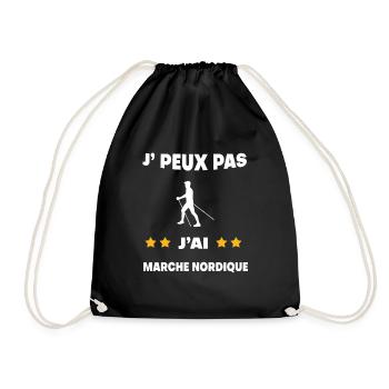 Je peux pas j'ai marche nordique cadeau marcheur - Sac de sport léger - noir - Devant