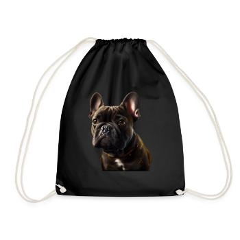 French Bulldog Frenchie Französische Bulldogge - Drawstring Bag - black - Front