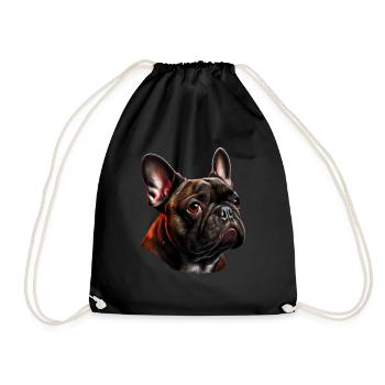 French Bulldog Frenchie Französische Bulldogge - Drawstring Bag - black - Front