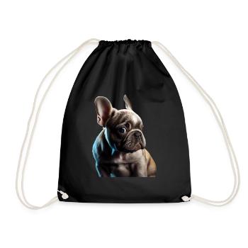 French Bulldog Frenchie Französische Bulldogge - Drawstring Bag - black - Front