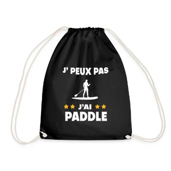 Je peux pas j'ai paddle cadeau paddleur - Sac de sport léger - noir - Devant