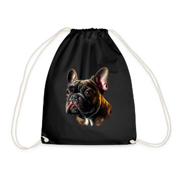 French Bulldog Frenchie Französische Bulldogge - Drawstring Bag - black - Front