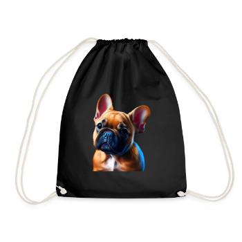 French Bulldog Frenchie Französische Bulldogge - Drawstring Bag - black - Front