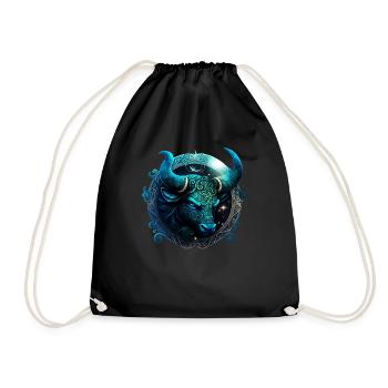 Portez votre signe du zodiaque astrologique avec fierté: Taureau - Sac de sport léger - noir - Devant