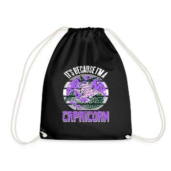 It's Because I'm A CAPRICORN Retro Funny Astrology - Turnbeutel - Schwarz - Vorne