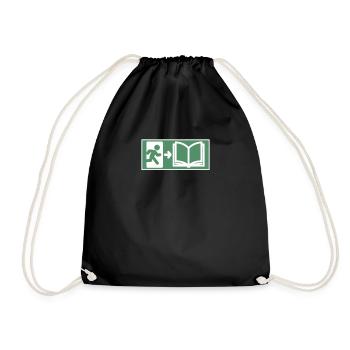 Bücher Lesen Bibliothek Leseratte Bücherwurm Buch - Turnbeutel - Schwarz - Vorne