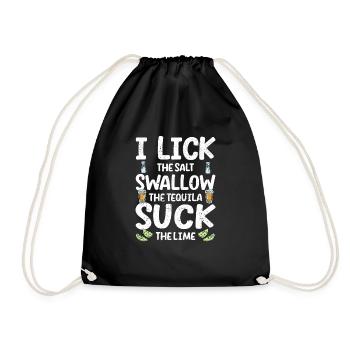 Je lèche sel avaler tequila sucer citron vert - Sac de sport léger - noir - Devant
