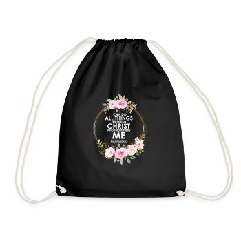 Inspirational Minimalistes Dévot du christianisme - Sac de sport léger - noir - Devant