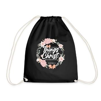 Inspirational Minimalistes Dévot du christianisme - Sac de sport léger - noir - Devant