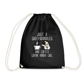 Sheepadoodle Doodle Dog - Drawstring Bag - black - Front