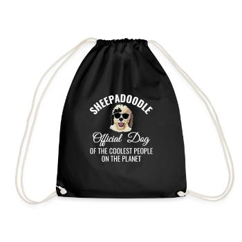 Sheepadoodle Doodle Dog - Drawstring Bag - black - Front